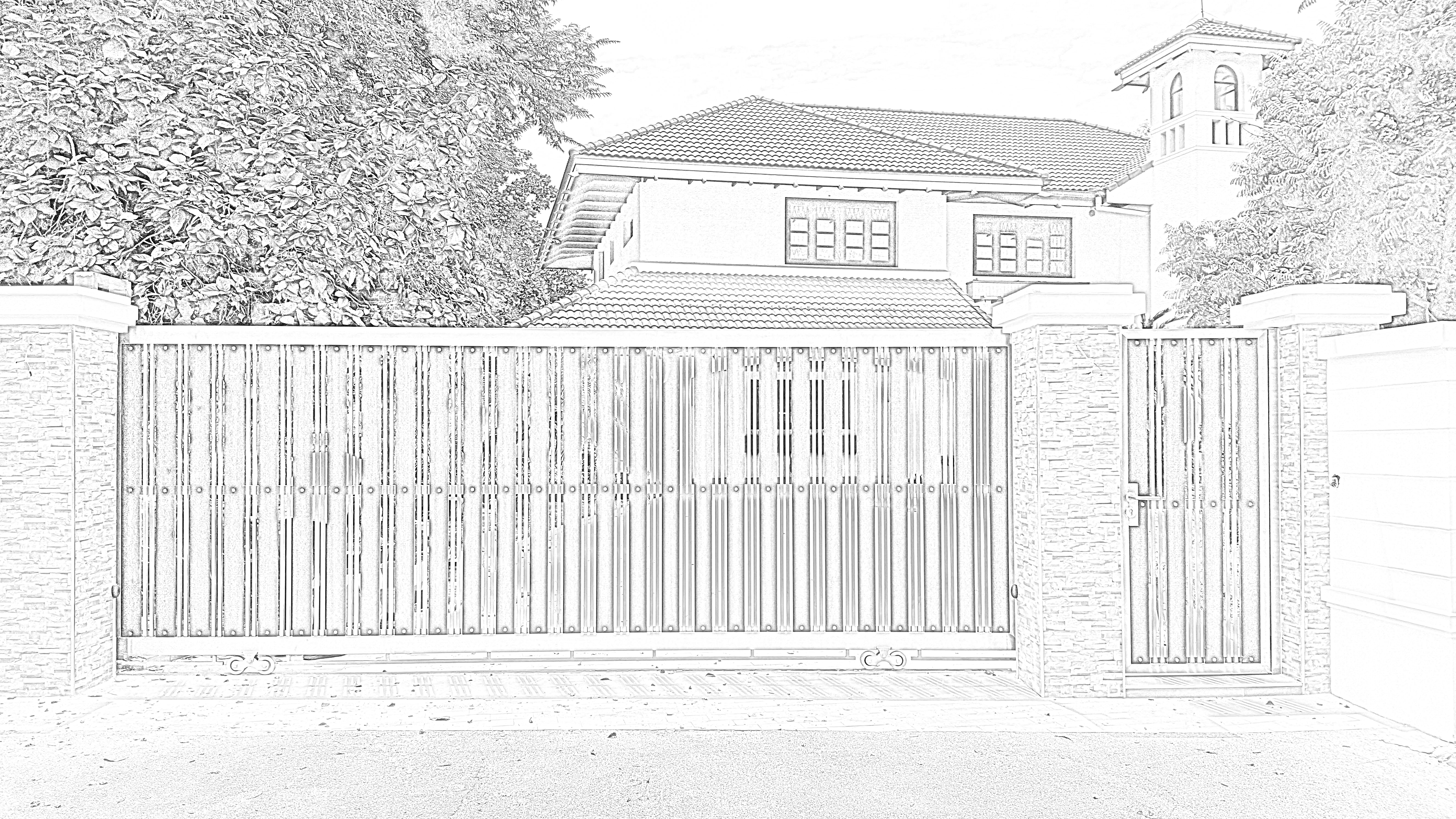 ประตูรั้วสแตนเลส บานเลื่อน — ร้านสินเจริญ บางกรวย